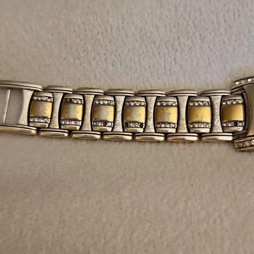 Vtg BRIGHTON 1990s Turin Silver and Gold Two-Tone Watch